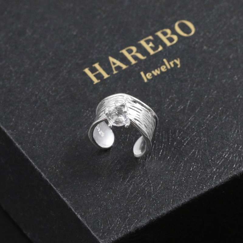Bông Tai Đính Đá Zircon Dạng Kẹp Phong Cách Harajuku Sang Trọng