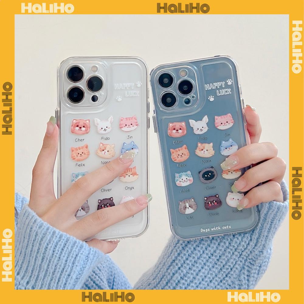 iPhone Case Silicone Soft Case Clear Case Thickened Shockproof Protection Camera Metal Button Cat Cute Compatible For iPhone 11 Pro Max 13 Pro Max 12 Pro Max 7Plus xr XS Max
