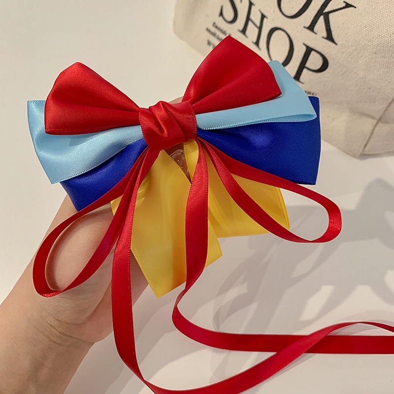Kẹp Tóc Đính Nơ Ruy Băng Nhiều Màu Sắc Phong Cách Hàn Quốc