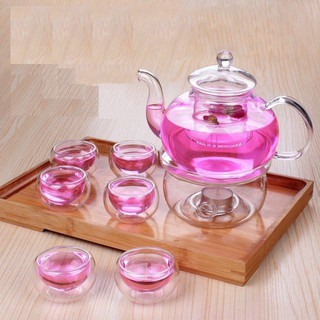 combo 5 bộ ấm trà kèm đế nến và chén