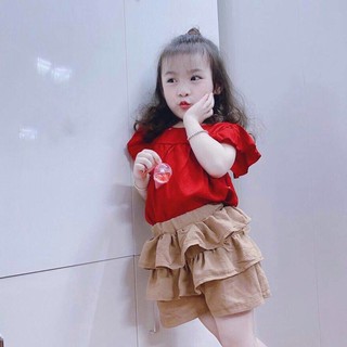 [Mã FABRR5501 giảm 100% đơn 0Đ] Đồ Bộ Bé Gái Đũi Lạnh Tay Bồng Dễ Thương [SDN01-2021] - Babi mama