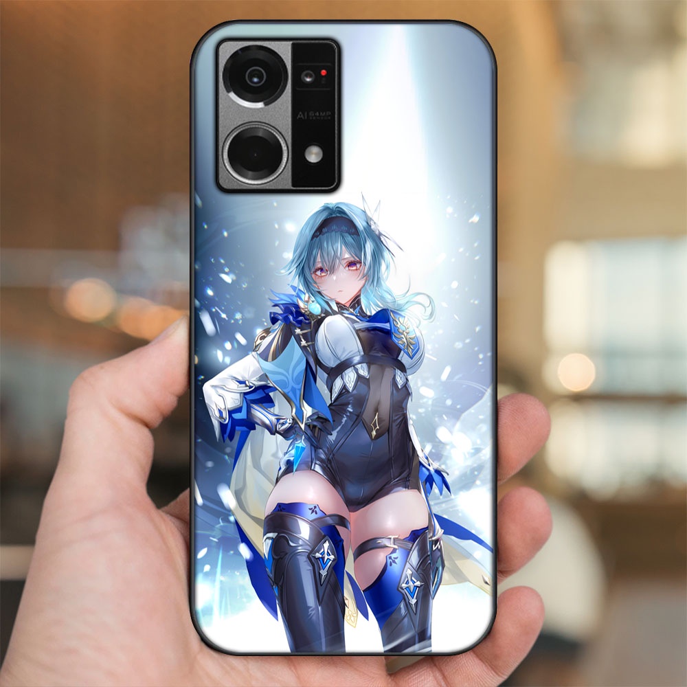 Ốp lưng Oppo Reno 7 4G viền đen in hình Eula Genshin Impact