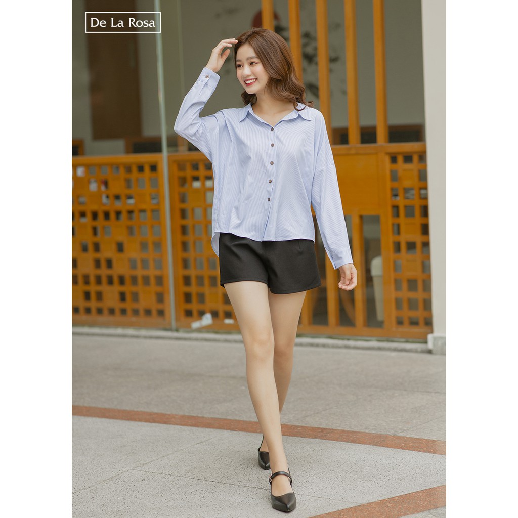 Quần short đùi nữ đen túi sườn thiết kế dạo phố - De La Rosa