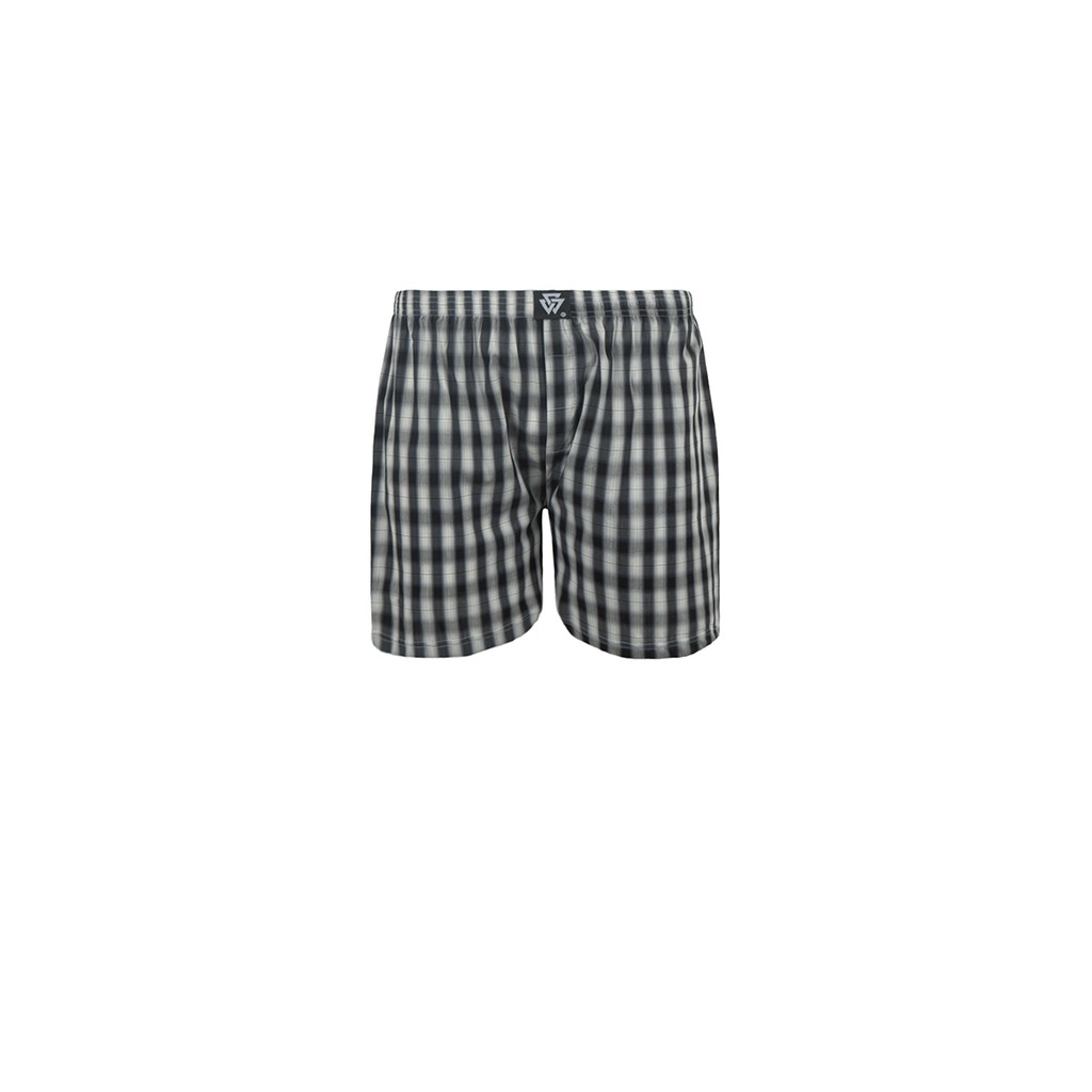 Quần Boxer K300 Sọc Caro Trắng Đen