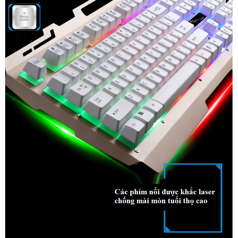 Bàn phím có dây G700 đa năng có đèn nền  - TRẮNG