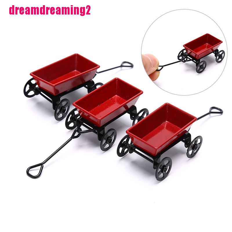 Mô Hình Xe Đẩy Em Bé Màu Đỏ Tỉ Lệ 1: 1 Dùng Trang Trí Nhà Búp Bê