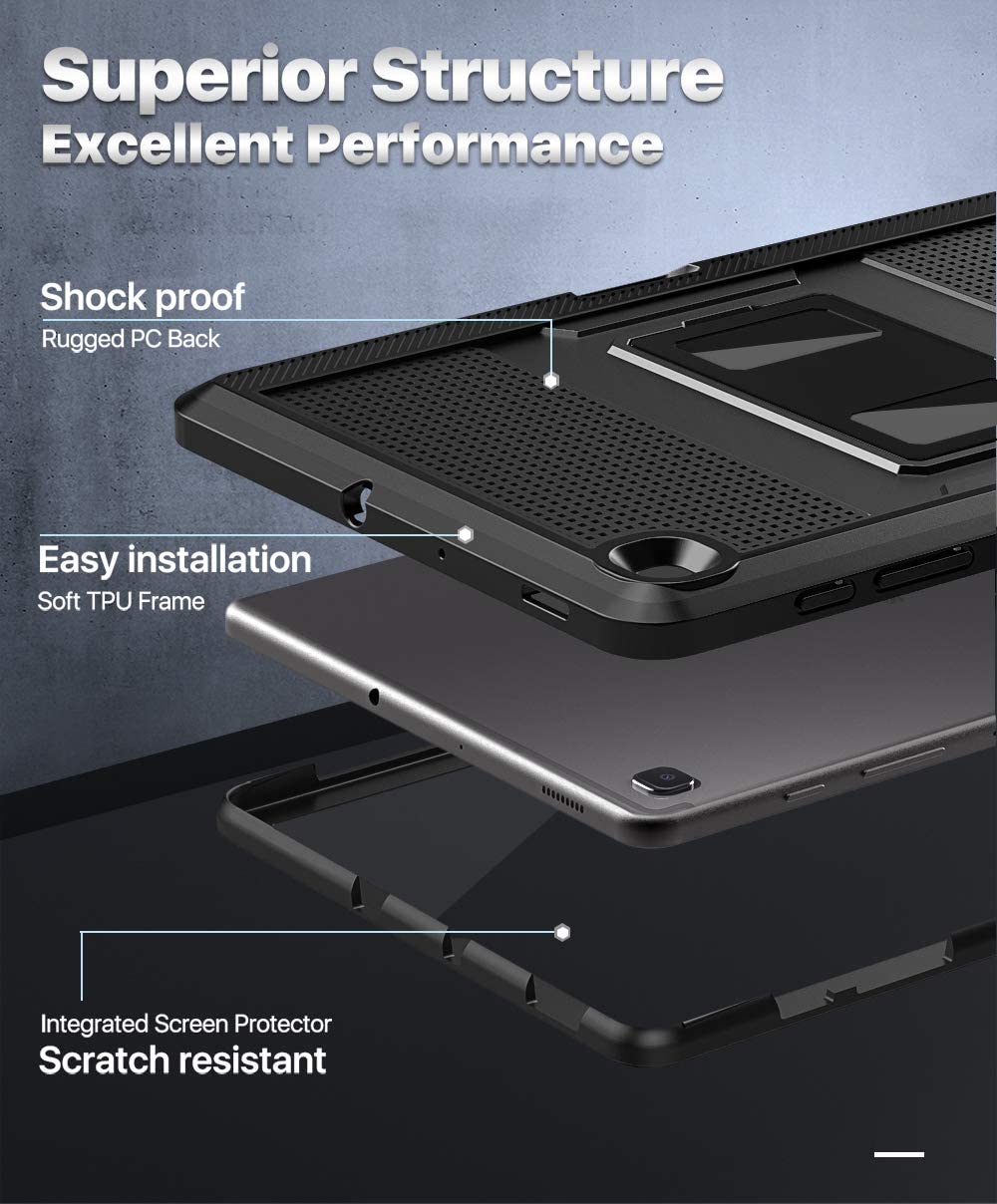 MOKO Ốp Lưng Bảo Vệ Toàn Diện Có Đế Dựng Cho Samsung Galaxy Tab S6 Lite 10.4 "2020