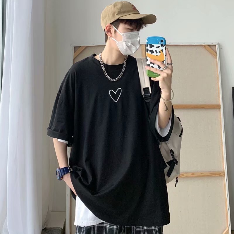 Áo thun ngắn tay phong cách Hàn Quốc thời trang size S-5Xl