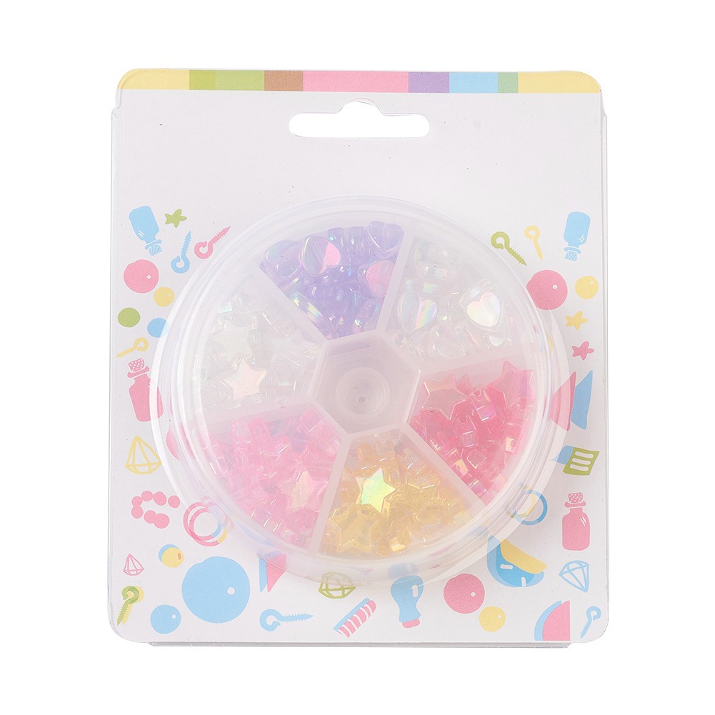 Bộ 110 hạt nhựa acrylic hình ngôi sao / trái tim xinh xắn dùng làm đồ trang sức thủ công