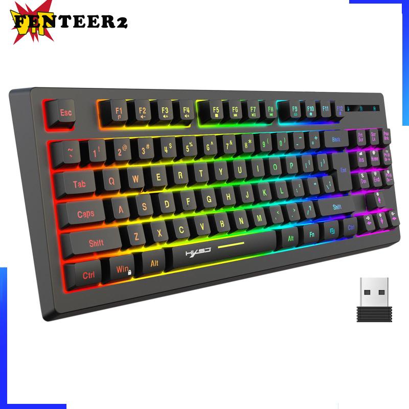 Bàn PhíM Cơ Không Dây 87 Phím 2.4G, TíCh HợP ĐèN NềN RGB