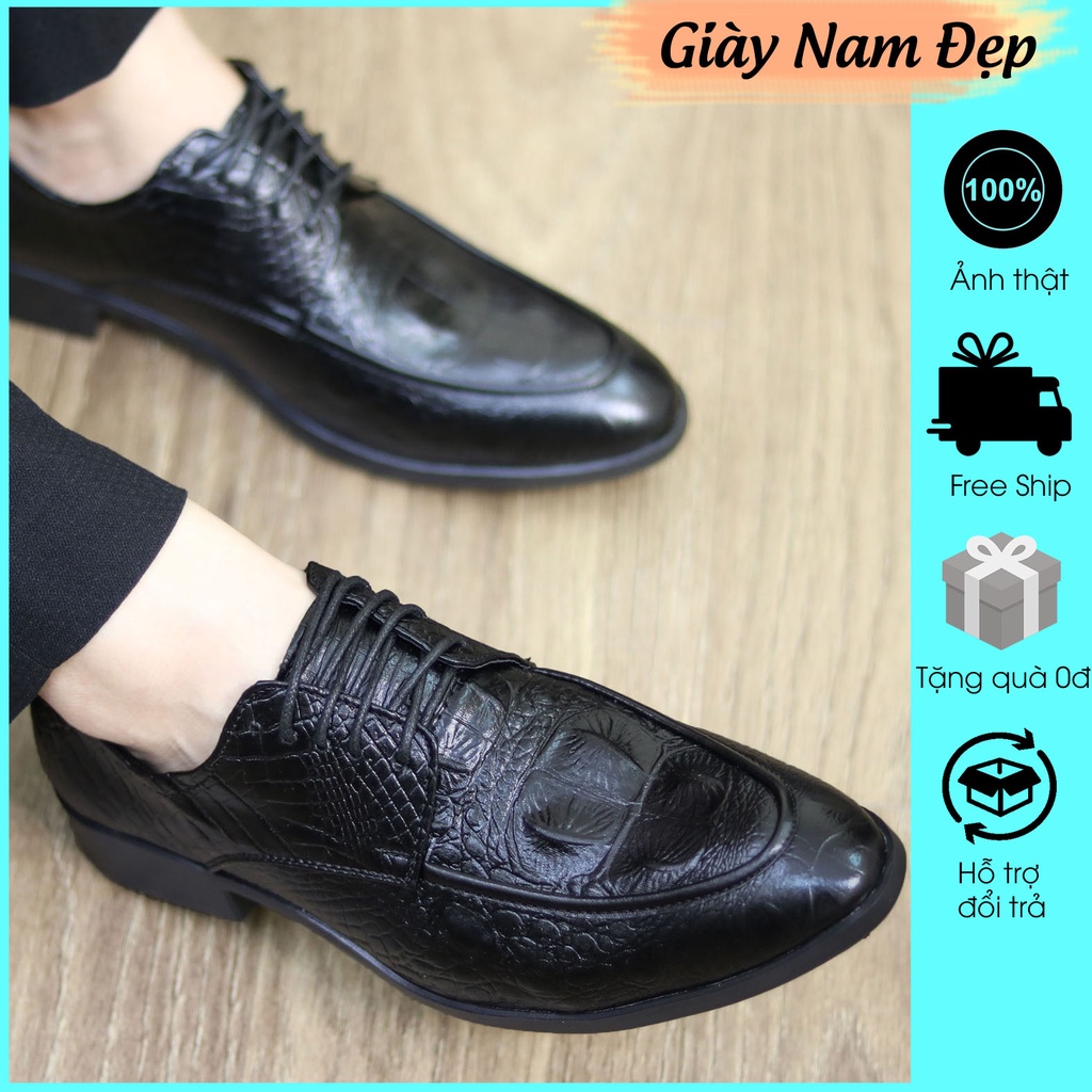 Giày lười nam, giày da nam buộc dây, giá rẻ hà nội mã G025