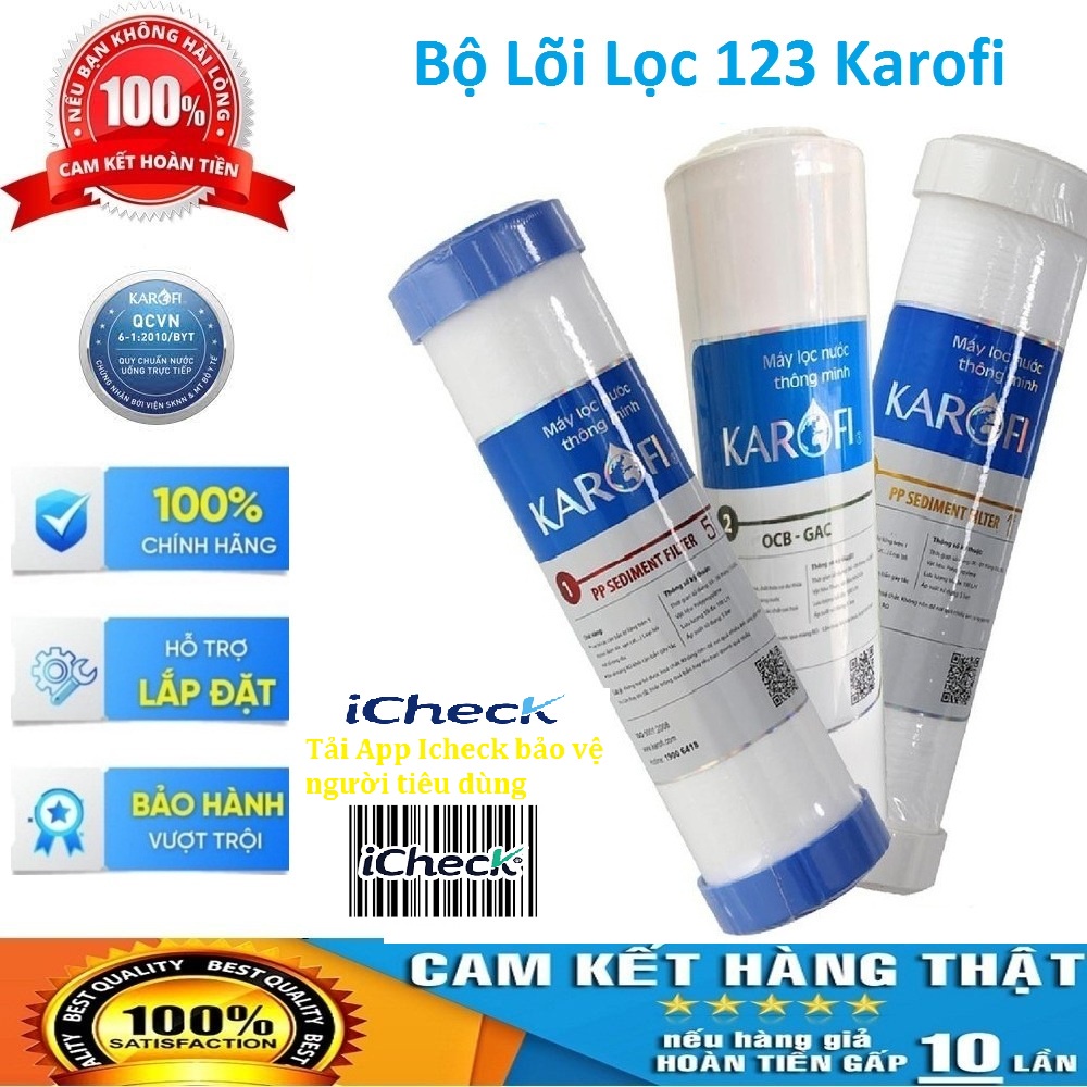 Bộ 123 Lõi Lọc Nước Karofi