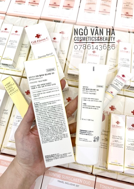 KEM CHỐNG NẮNG CELL FUSION C DERMA RELIEF CREAM SPF 50+, PA++++