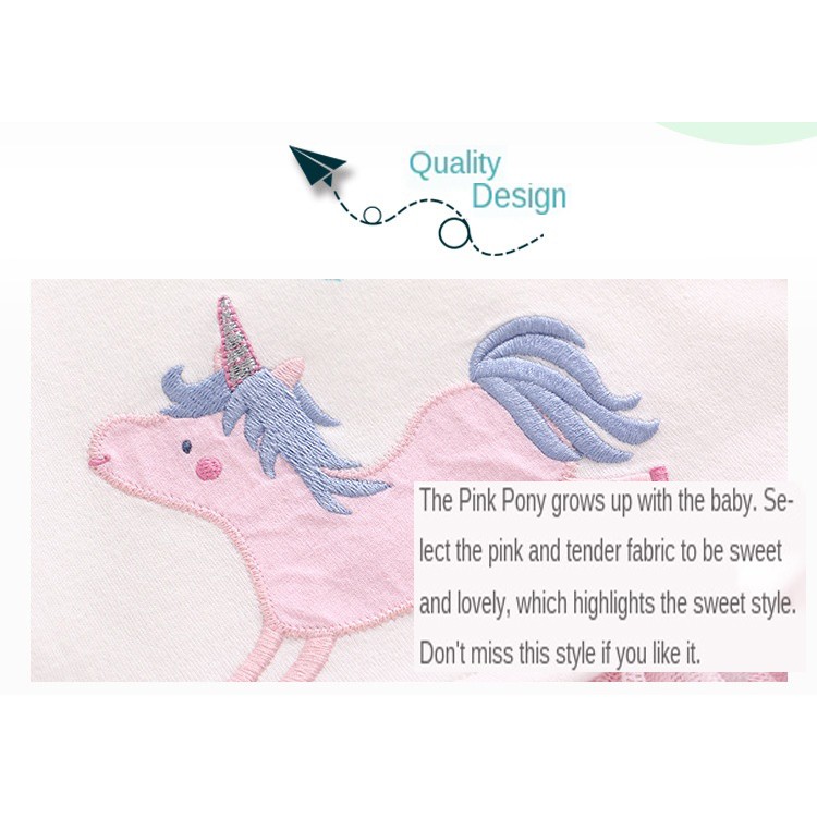 Đầm Màu Hồng In Hình Unicorn Dễ Thương Cho Bé Gái