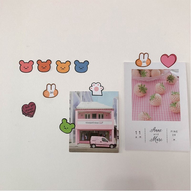 Sticker Dán Trang Trí Bánh Hình Dấu Chân Mèo / Gấu / Trái Tim Dễ Thương Kiểu Hàn Quốc