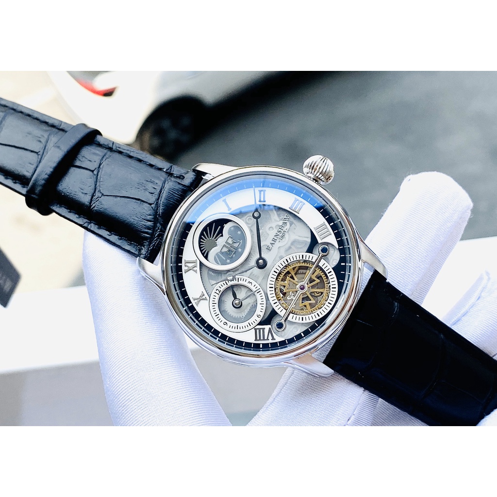 ĐỒNG HỒ NAM THOMAS EARNSHAW SUN AND MOON AUTOMATIC ES-8063-01 SIZE 43MM/ TỰ ĐỘNG LỘ CƠ/ CHUẨN XÁC/ 2 MÚI GIỜ/ CHỊU NƯỚC