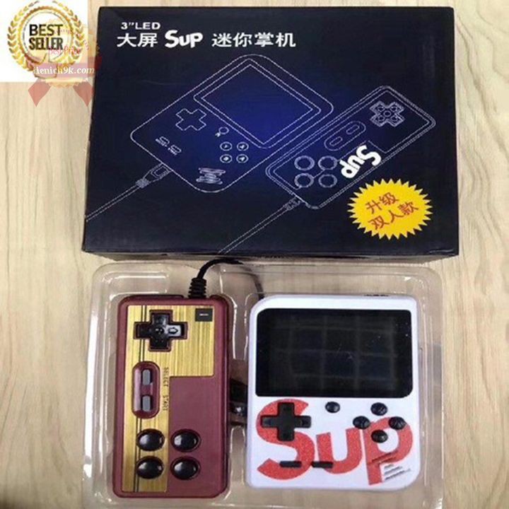 Máy chơi game Sup Box 400 trò game in 1 400in1 kèm tay phụ đôi 2 người 4 nút Tặng kèm dây DVI xuất tivi và pin lithium