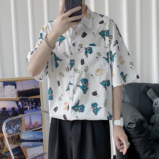ÁO SƠ MI UNISEX TAY LỠ IN HỌA TIẾT