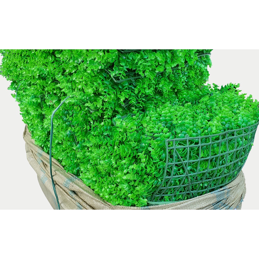 Thảm cỏ treo tường tai chuột, cỏ nhựa nhân tạo trang trí ban công mắt trâu 60cm x 40cm