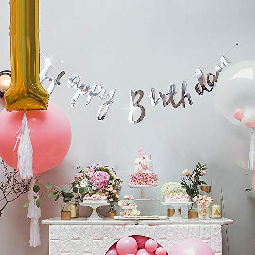 Dây Chữ Happy Birthday Trang Trí Tiệc Sinh Nhật Cùng Các Combo Bong Bóng, Dây Happy Birthday Ép Kim Chữ Kiểu (Có 3 Màu)