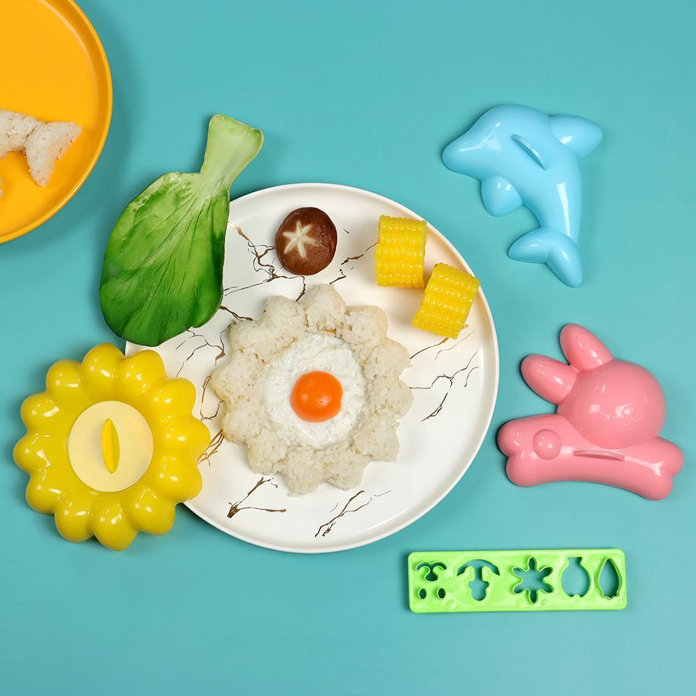 JANE Set 4 Khuôn Làm Cơm Nắm Chống Dính Hình Hoạt Hình Dễ Thương