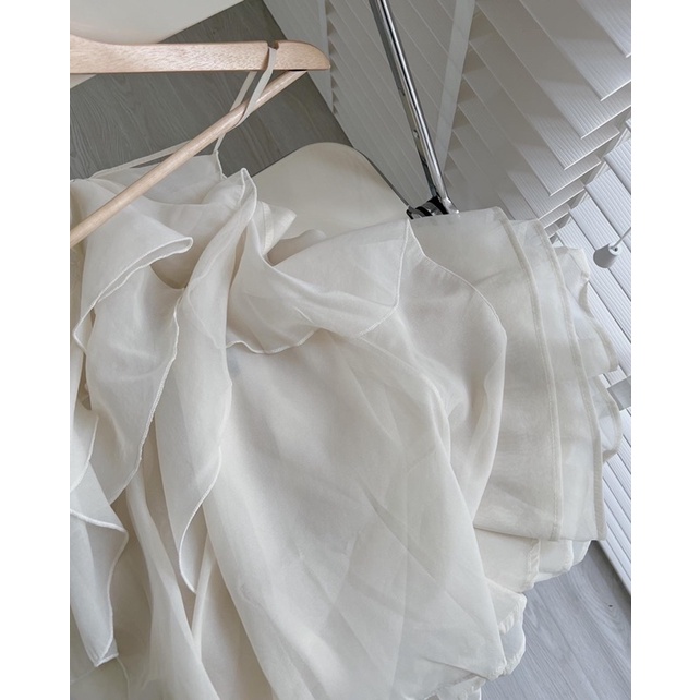 S5781 Set voan tơ cổ yếm Audrey
