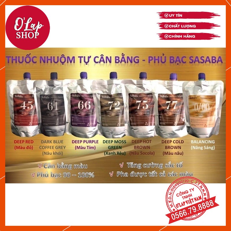 Màu phủ bạc cân bằng Sasaba 450ml