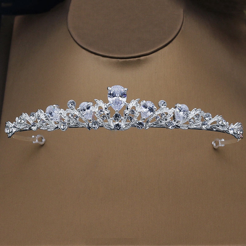 Vương miện cài tóc đính đá zircon sang trọng cho nữ