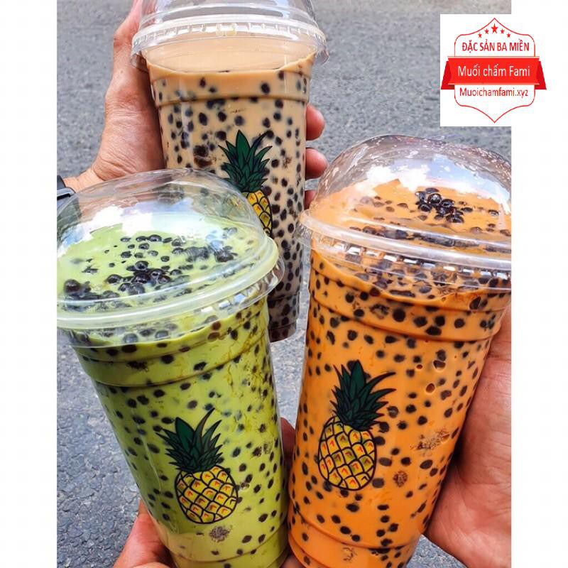 SET NGUYÊN LIỆU PHA TRÀ SỮA PHÚC LONG, THÁI XANH, THÁI ĐỎ 400g size L 5 món ko rau câu