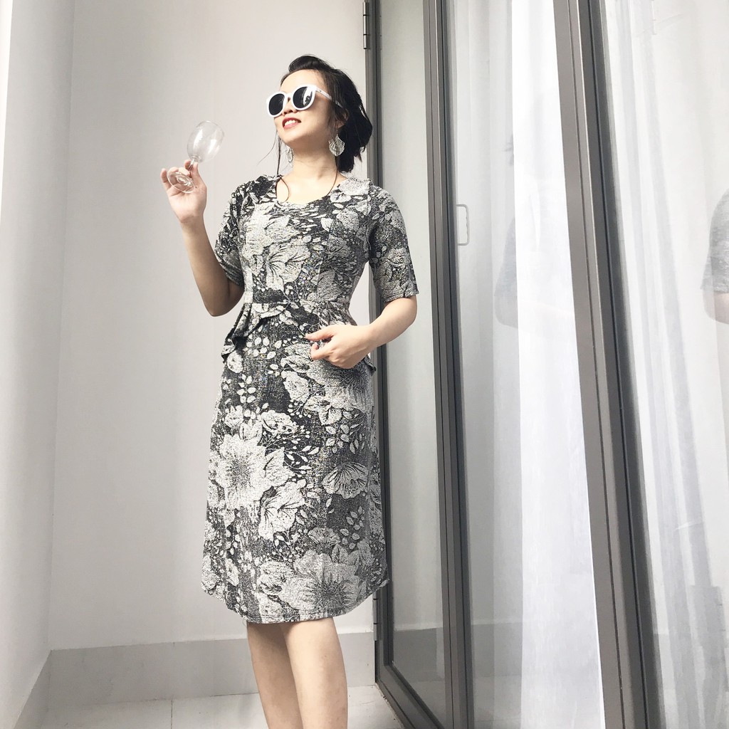 [Mã FAMAYFA2 giảm 10K đơn 50K] Đầm trung niên xòe tay lửng, váy trung niên nhũ dáng xòe big size | BigBuy360 - bigbuy360.vn