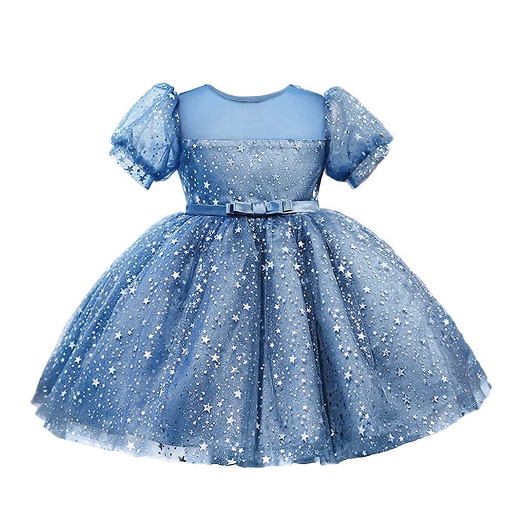 Đầm công chúa NNJXD thắt nơ đính đá cho bé giá từ 0-5 tuổi