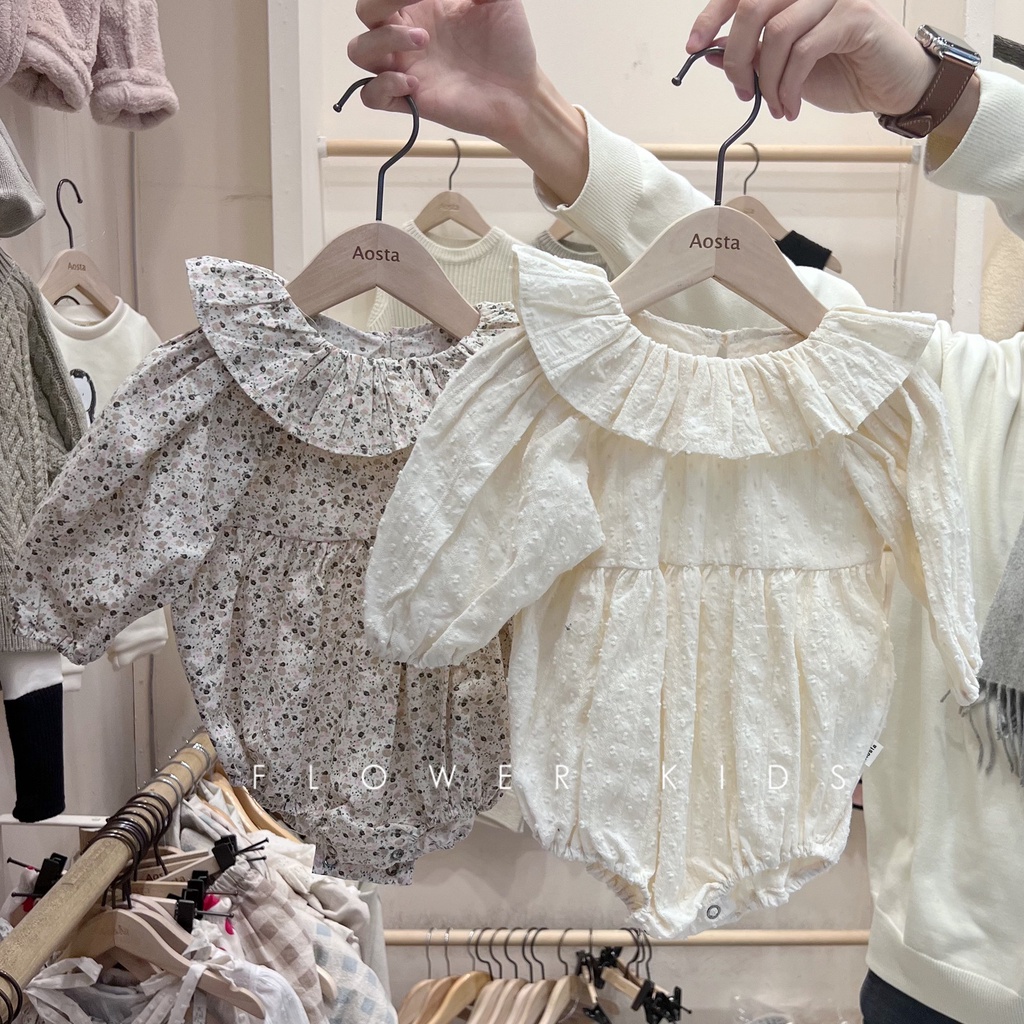 Áo Sơ Mi Cổ Lá Sen In Họa Tiết Hoa Thời Trang Xuân Thu Xinh Xắn Cho Bé Gái