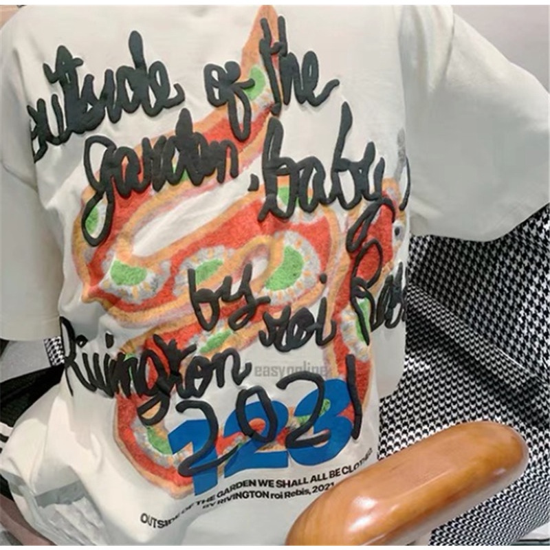 Áo Thun Tay Ngắn Cổ Tròn In Chữ RRR123 Thời Trang Cho Nam Và Nữ