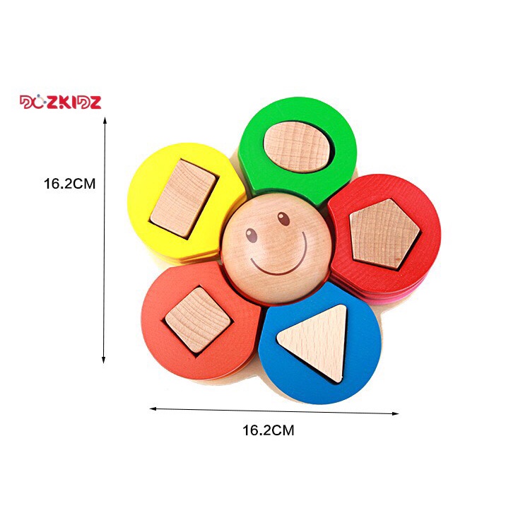 Đồ chơi gỗ thông minh giúp trẻ nhận diện hình khối và màu sắc dành cho bé từ 1 đến 3 tuổi - DOZKIDZ