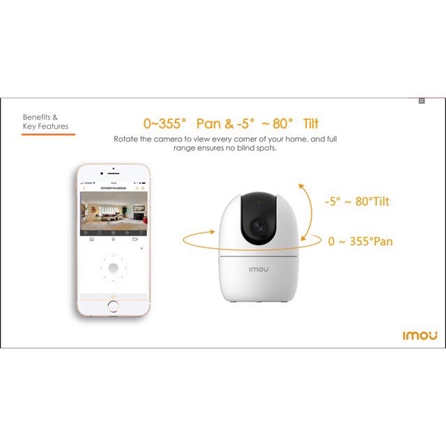 Camera I IMOU Ranger2  A22EP 1080P Xoay 360 đàm thoại 2 chiều Theo dõi chuyển động