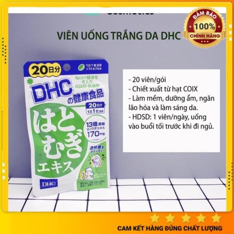 TRẮNG DA Viên uống trắng da Hatomugi DHC Coix 20 ngày gói 20 viên [HÀNG NHẬT NỘI ĐỊA]