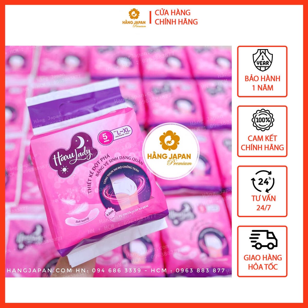 Băng vệ sinh dạng quần HARULADY L-XL mềm mại , thấm hút , thoải mái và tiện lợi
