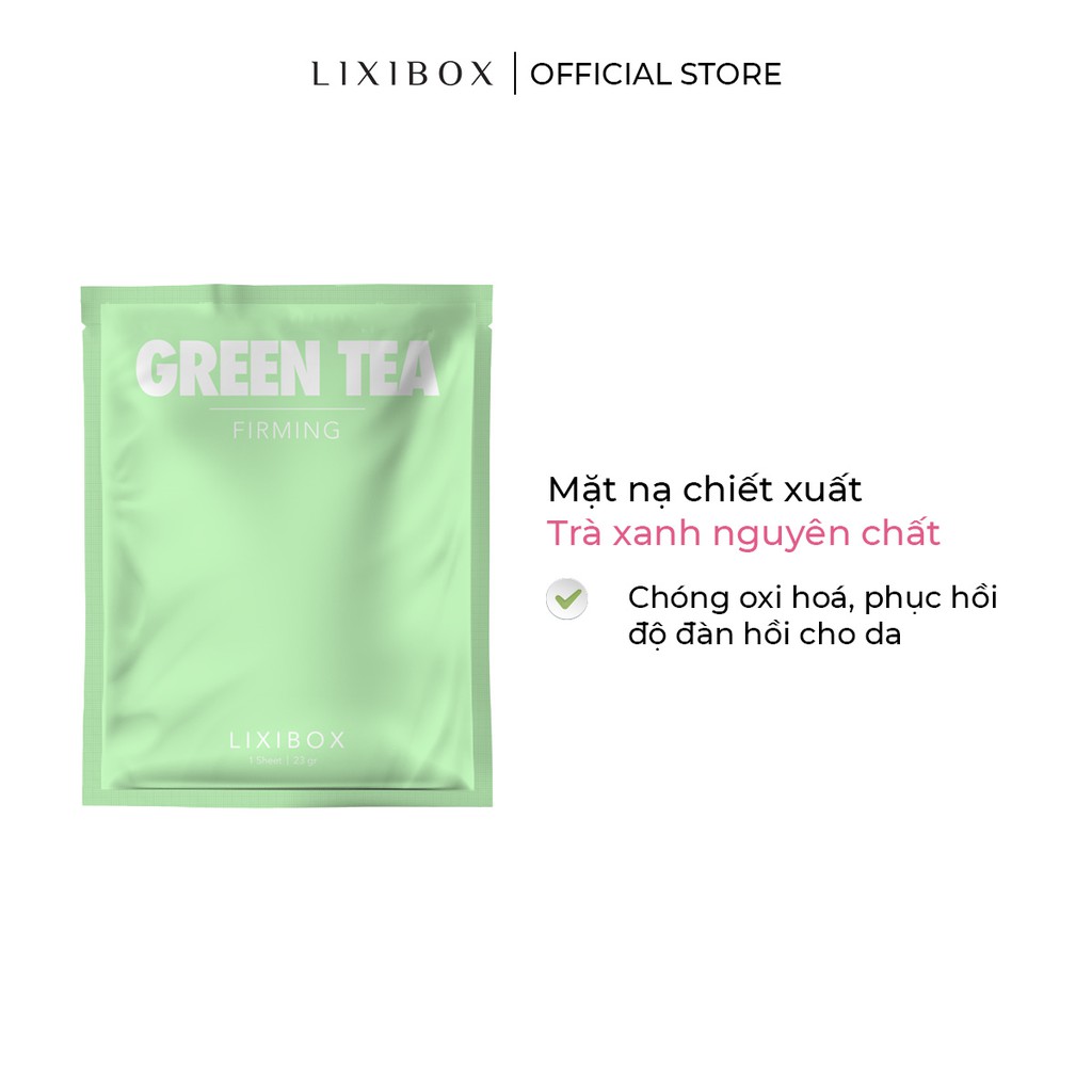 [Mã COSLXT5 giảm 10% đơn 600K] Bộ 3 Mặt Nạ Lixibox Daily Facial Mask Sheet - Green Tea (23gr/cái)