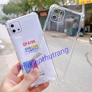 Ốp lưng Oppo A16K dẻo trong chống sốc 4 góc có gờ bảo vệ camera - HÀNG DÀY LOẠI 1