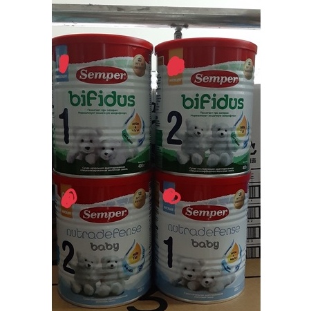 Combo 2 hộp Sữa semper bifidus số 1,2 Nga 400g date 2023