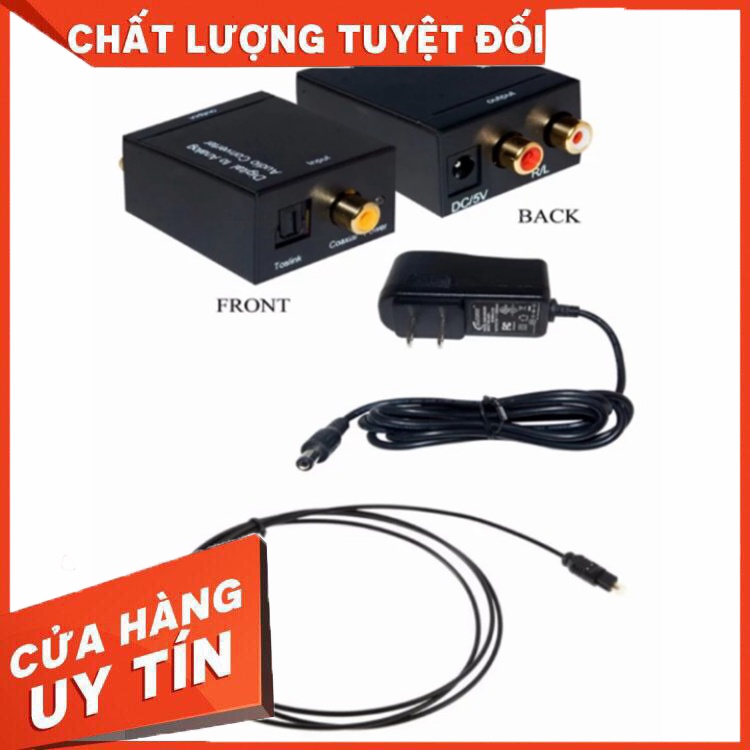 Bộ Chuyển Đổi Optical Audio To RCA Audio - Digital To Analog Audio R/L có nguồn adapter ổn định