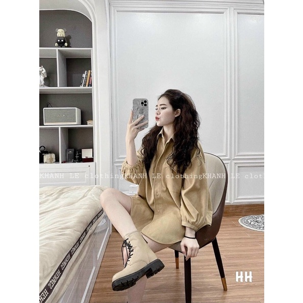 TL116 Áo Sơ Mi Đuôi Tôm Chất Dày Đẹp Mặc 4 Mùa Siêu Xinh Form To Rộng