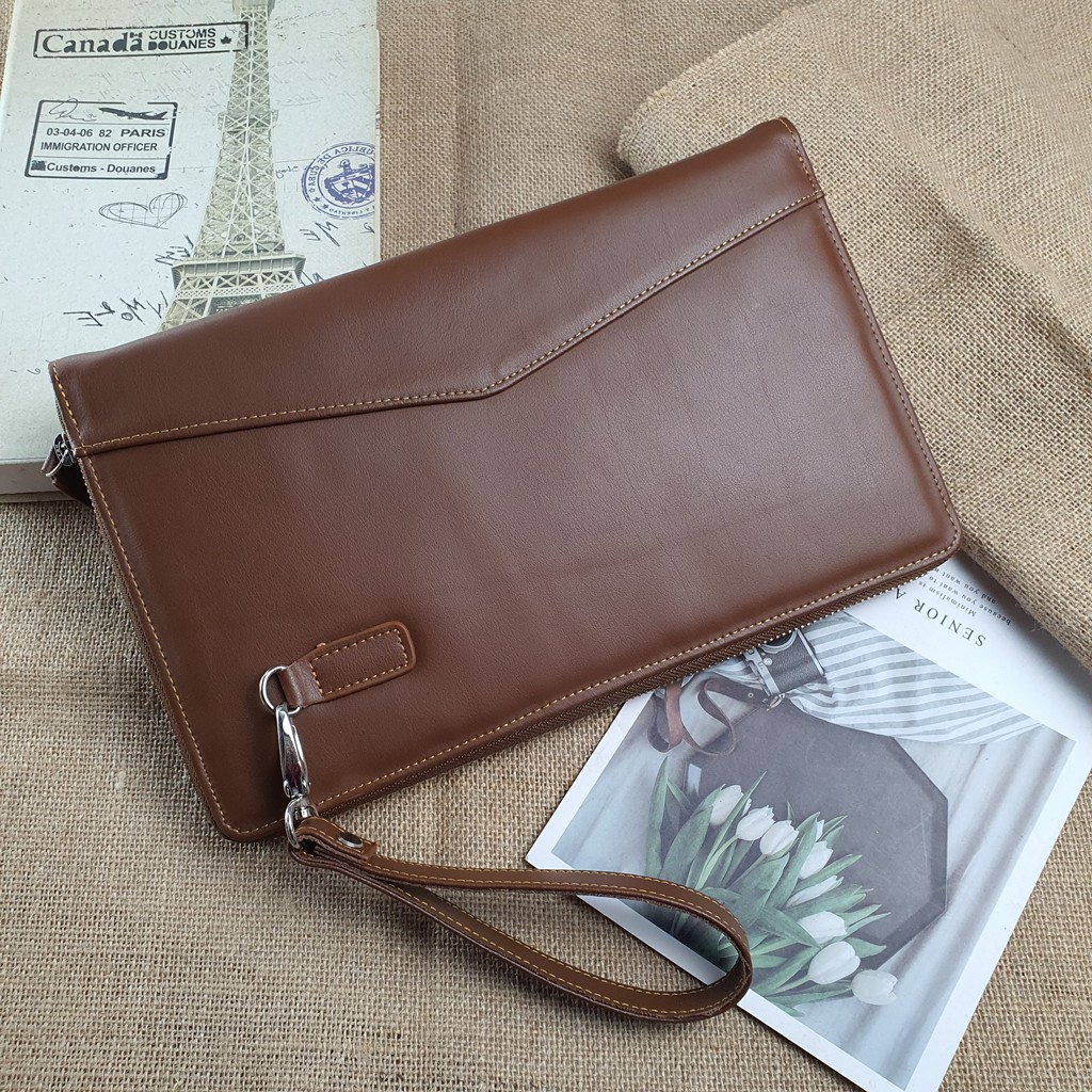 Ví cầm tay Clutch nam Da Thật Cao Cấp phong cách lịch lãm kích thước lớn (30x18cm) - CL120