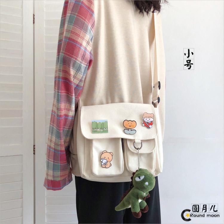 (Tặng kèm stiker) Túi tote canvas đeo chéo giá rẻ trơn vải mềm đi học ,size to ,vừa a4 ,sá | BigBuy360 - bigbuy360.vn