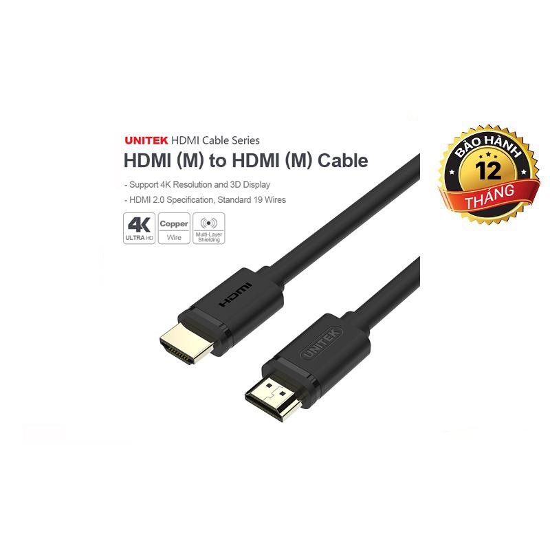 Cáp HDMI Unitek Y-C137M dài 1.5m hỗ trợ chất lượng 4K UltraHD/ 3D...