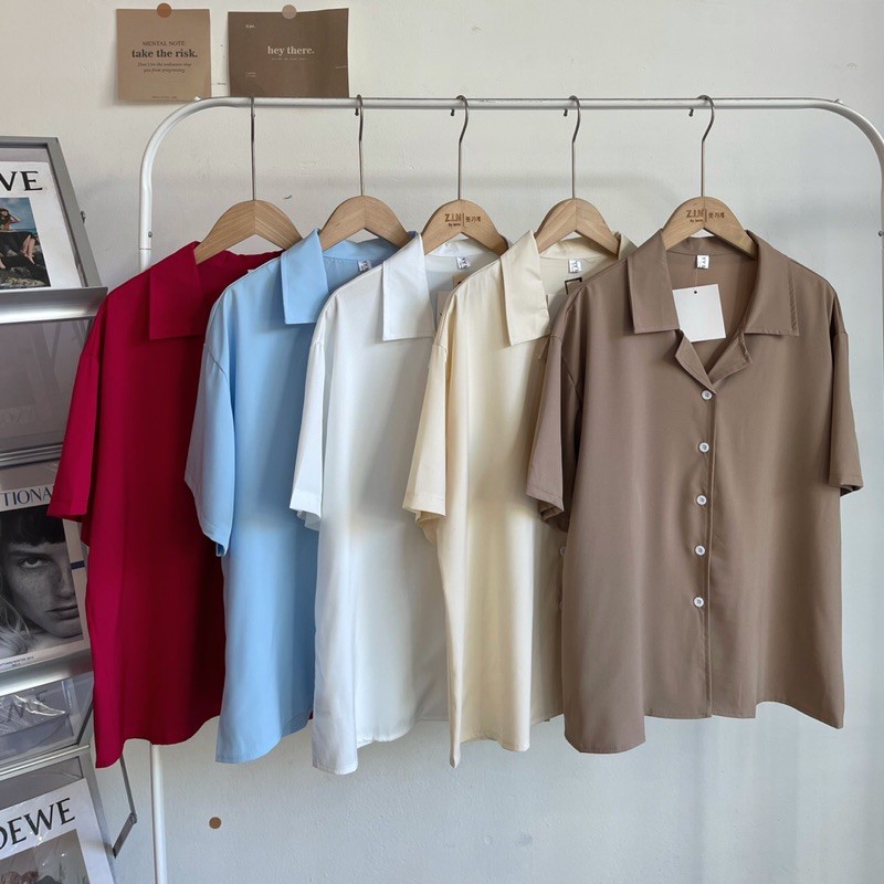 Áo sơ mi tay ngắn cổ vest