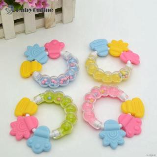 Baby Cartoon Teether Teeth Biting Rattle Bed Bell Silicone Handbell Jingle Educational Toys