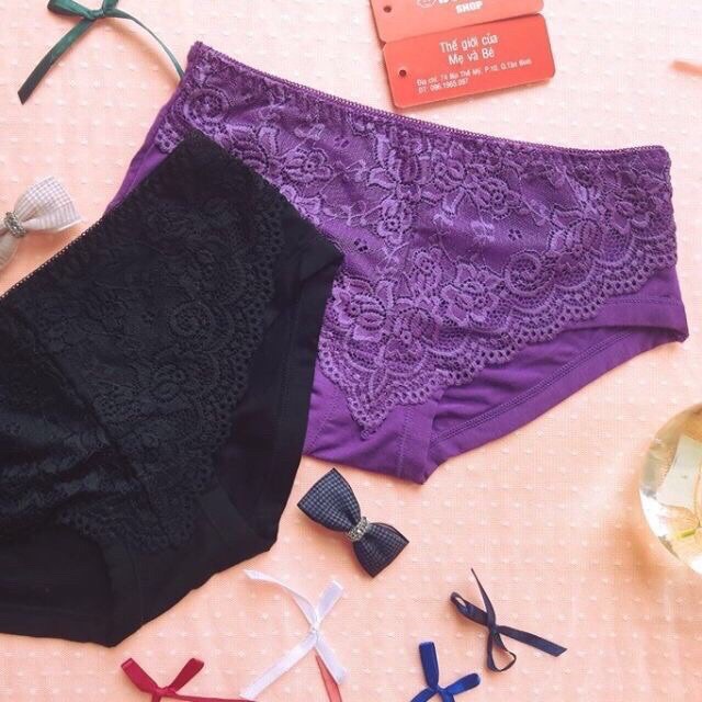 [Q1255] Combo 10 quần lót cotton ren