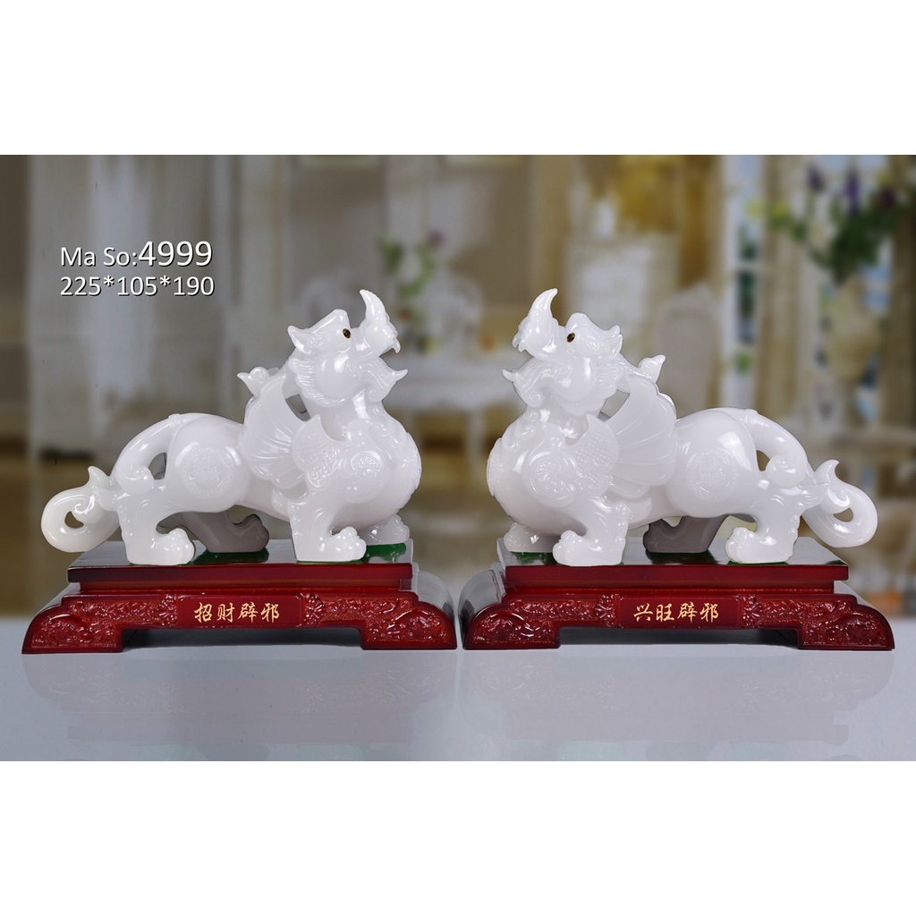 Cặp Tỳ Hưu Phong Thuỷ Đế Gỗ - Tỳ Hưu Chiêu Tài Kích Lộc