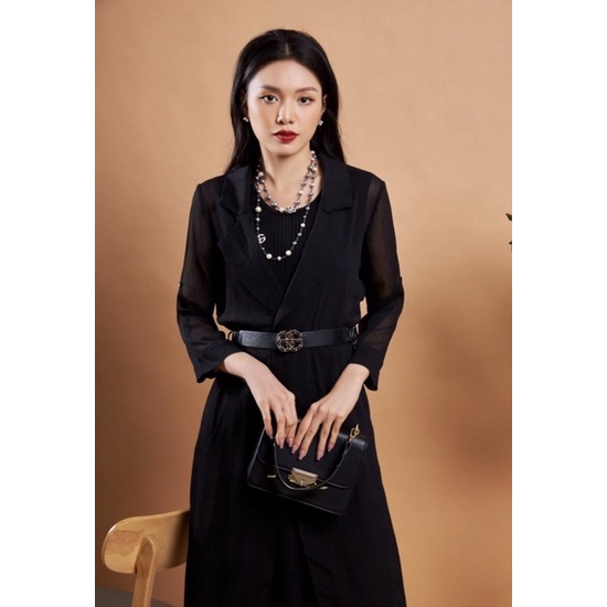 Elise newtag áo khoác dáng dài chiffon mới nguyên tag M/L